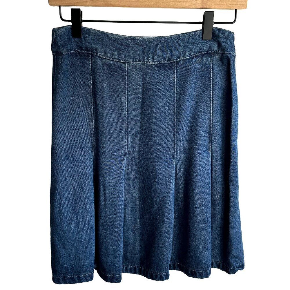 Young Fabulous And Broke Pleated Blue Denim Jean Skirt Size XS